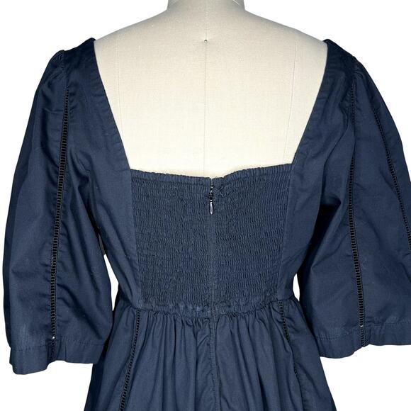 Abercrombie & Fitch Cut-Out Angel Sleeve Poplin Mini Dress size Medium - Picture 8 of 12